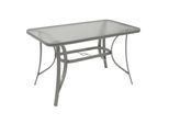 DEGAMO Gartentisch 120x70cm, Metall grau + Glas