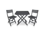 vidaXL 3-tlg. Bistro-Set Klappbar Kunststoff Anthrazit