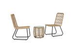 vidaXL 3-tlg. Bistro-Set Poly Rattan Eiche