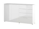 uno Sideboard Glossy ¦ weiß ¦ Maße (cm): B: 186 H: 107 T: 40.0