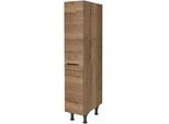 Nobilia Apothekerschrank , Eiche dunkel , Metall , 4 Fächer , nur wie online abgebildet bestellbar , 30x168x58 cm , Blauer Engel, Pefc, Goldenes M, Made in Germany, DGM-Klimapakt , Küchen, Küchenmöbel, Küchenschränke, Apothekerschränke