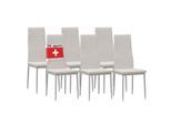 Albatros Esszimmerstühle MILANO 6er Set, Weiss - Polsterstuhl mit Kunstleder-Bezug, Modernes und Stilvolles Design am Esstisch - Küchenstuhl oder Stuhl Esszimmer mit hoher Belastbarkeit