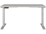 Schreibtisch GERMANIA "Jet, elektrisch höhenverstellbar", grau (kaschmir, silber, silber, kaschmir), B:140cm H:72cm T:80cm, Tische, moderne Farbvariationen, Breite 120/140/160/180 cm, Made in Germany