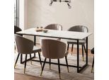 Esszimmertisch FineBuy Küchentisch 120 cm Marmor Optik Weiß Klein Esstisch
