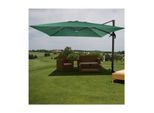 Gastronomie-Ampelschirm MCW-A96, Sonnenschirm 3x3m (Ø4,24m) Polyester Alu/Stahl 23kg ~ dunkelgrün ohne Ständer