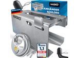 MASKO® Anhängerschloss für Angekoppelte & Abgekoppelte Anhänger Anhänger Schloss Diebstahlschutz Wohnwagen Kastenschloss inkl. Diskusschloss & Schlüssel & Schutzkappe