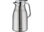 Xxxl Isolierkanne , Silberfarben , Metall , 1 l , BPA-frei , Ausgießer, lebensmittelecht, Vakuum, Glaskolben, abnehmbarer Deckel, Schraubverschluss, hält warm, hält kalt, schadstofffrei, Einhandbedienung, Ausgießen per Knopfdruck , Geschirr, Kannen & Karaffen, Kaffeekannen & Thermoskannen