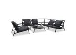 vidaXL 5-tlg. Garten-Lounge-Set mit Auflagen Aluminium Dunkelgrau