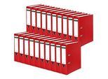 Schäfer Shop Select Ordner, DIN A4, Rückenbreite 80 mm, 20 Stück, Polypropylen und Recyclingpapier, rot