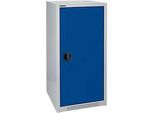 Schäfer Shop Genius Flügeltürschrank FS, Stahl, mit Belüftungslöchern, B 545 x T 420 x H 1105 mm, 3 OH, weissaluminium RAL 9006/enzianblau RAL 5010, bis 250 kg