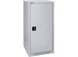 Schäfer Shop Genius Flügeltürschrank FS, Stahl, mit Belüftungslöchern, B 545 x T 420 x H 1105 mm, 3 OH, weissaluminium RAL 9006/weissaluminium RAL 9006, bis 250 kg