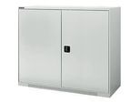 Schäfer Shop Genius Flügeltürschrank FS, Stahl, mit Belüftungslöchern, B 1343 x T 420 x H 1105 mm, 3 OH, lichtgrau/lichtgrau, bis 450 kg
