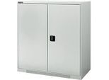 Schäfer Shop Genius Flügeltürschrank FS, Stahl, mit Belüftungslöchern, B 1055 x T 620 x H 1105 mm, 3 OH, lichtgrau/lichtgrau, bis 450 kg