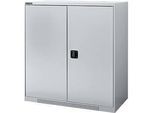 Schäfer Shop Genius Flügeltürschrank FS, Stahl, mit Belüftungslöchern, B 1055 x T 620 x H 1105 mm, 3 OH, weissaluminium/weissaluminium, bis 450 kg