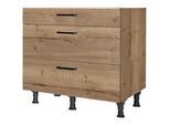Nobilia Schubkastenunterschrank , Eiche dunkel , Metall , 3 Schubladen , einzeln stellbar , 90x87x56 cm , Blauer Engel, Pefc, Goldenes M, Made in Germany, DGM-Klimapakt , Zusatzausstattung erhältlich , Küchen, Küchenmöbel