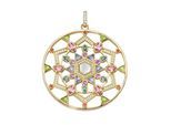 Kettenanhänger "Mandala, Silber 925", bunt (mehrfarbig), GIORGIO MARTELLO MILANO, Schmuckanhänger, Damen, 4,5cm, Silber 925 (Sterlingsilber), Kettenanhänger