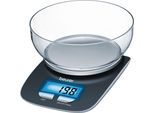 BEURER Küchenwaage »KS 25 Haushaltswaage, mit praktischer Schüssel, Tara-Zuwiegefunktion«, Koch- und Backwaage mit 3 kg Tragkraft und Schüssel mit 1,2l
