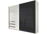 Schwebetürenschrank WIMEX "Level by fresh to go", weiß (weiß, grauglas), B:200cm H:216cm T:65cm, Schränke, Schwebetürenschrank, mit Glastür
