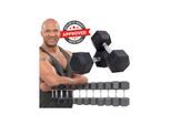 Miweba Sports Hexagon Kurzhanteln HGH100, Einzelhantel o. Kurzhantel-Set, 2,5-30 kg, Gusseisen-Kern (Hantelpaar, 7,5 kg)