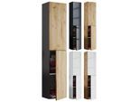 VCM Holz Badezimmerschrank Badmöbel Wandregal Badezimmer Badschrank Hochschrank Maße ca. H. 150 x B. 33 x T. 22 cm - Lendas