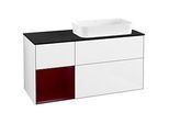 Villeroy und Boch Finion Waschtischunterschrank F682HBGF 120x60,3x50,1cm, Regal links Peony, Glossy white lacquer