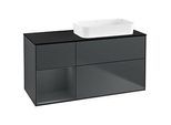 Villeroy und Boch Finion Waschtischunterschrank G682HGHG 120x60,3x50,1cm, Regal links Midnight Blue Matt Lacquer, Midnight Blue Matt Lacquer