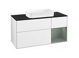 Villeroy und Boch Finion Waschtischunterschrank F712GMGF 120x60,3x50,1cm, Regal rechts Olive Matt Lacquer, Glossy white lacquer