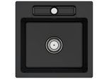 Villeroy und Boch Siluet Flächenbündige Spüle 33451FS5 mit Ablaufgarnitur und Handbetätigung, Ebony