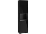 Villeroy und Boch Finion Hochschrank F460PDPH 41,8x151,6x27cm, links, Regal Black Matt Lacquer, Glossy Black Lacquer