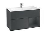 Villeroy und Boch Finion Waschtischunterschrank F040HGHG 99,6x59,1x49,8cm, Regal rechts Midnight Blue Matt Lacquer, Midnight Blue Matt Lacquer