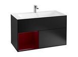 Villeroy und Boch Finion Waschtischunterschrank F030HBPD 99,6x59,1x49,8cm, Regal links Peony, Black matt lacquer