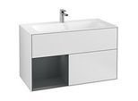 Villeroy und Boch Finion Waschtischunterschrank F030HGMT 99,6x59,1x49,8cm, Regal links Midnight Blue Matt Lacquer, White matt lacquer