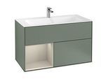 Villeroy und Boch Finion Waschtischunterschrank F030HHGM 99,6x59,1x49,8cm, Regal links Sand Matt Lacquer, Olive Matt Lacquer