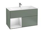Villeroy und Boch Finion Waschtischunterschrank F030MTGM 99,6x59,1x49,8cm, Regal links White matt lacquer, Olive Matt Lacquer