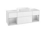 Villeroy und Boch Finion Waschtischunterschrank G741GJGF 160x60,3x50,1cm, Regale Light grey matt lacquer, Glossy white lacquer