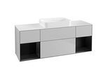 Villeroy und Boch Finion Waschtischunterschrank G741PDGJ 160x60,3x50,1cm, Regale Black matt lacquer, Light grey matt