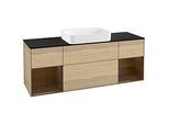 Villeroy und Boch Finion Waschtischunterschrank G742GNPC 160x60,3x50,1cm, Regale Walnut veneer, Oak Veneer
