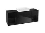 Villeroy und Boch Finion Waschtischunterschrank G742PHPD 160x60,3x50,1cm, Regale Glossy black lacquer, Black matt lacquer