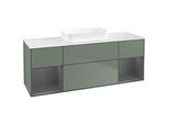 Villeroy und Boch Finion Waschtischunterschrank F741GKGM 160x60,3x50,1cm, Regale Anthracite matt lacquer, Olive Matt Lacquer