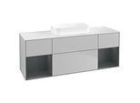Villeroy und Boch Finion Waschtischunterschrank F741HGGJ 160x60,3x50,1cm, Regale Midnight matt lacquer, Light grey matt