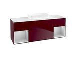 Villeroy und Boch Finion Waschtischunterschrank F741GJHB 160x60,3x50,1cm, Regale Light grey matt lacquer, Peony Matt