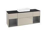 Villeroy und Boch Finion Waschtischunterschrank F742GKHH 160x60,3x50,1cm, Regale Anthracite matt lacquer, Sand Matt Lacquer