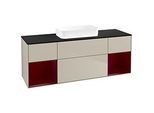 Villeroy und Boch Finion Waschtischunterschrank F742HBHH 160x60,3x50,1cm, Regale Peony matt lacquer, Sand Matt Lacquer