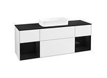 Villeroy und Boch Finion Waschtischunterschrank F742PHGF 160x60,3x50,1cm, Regale Glossy black lacquer, Glossy white lacquer