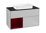 Villeroy und Boch Finion Waschtischunterschrank G652HBGJ 100x60,3x50,1cm, Regal links Peony, Light grey matt