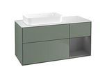 Villeroy und Boch Finion Waschtischunterschrank F691GKGM 120x60,3x50,1cm, Regal rechts Anthracite matt, Olive Matt Lacquer