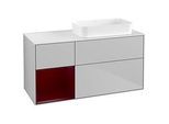 Villeroy und Boch Finion Waschtischunterschrank G681HBGJ 120x60,3x50,1cm, Regal links Peony, Light grey matt