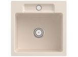 Villeroy und Boch Siluet Flächenbündige Spüle 33451FFU mit Ablaufgarnitur und Handbetätigung, Ivory