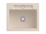 Villeroy und Boch Siluet Spüle 334601FU mit Ablaufgarnitur und Handbetätigung, Ivory