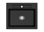 Villeroy und Boch Siluet Spüle 334601S5 mit Ablaufgarnitur und Handbetätigung, Ebony
